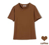 Florydays Camisetas S2 Café / S Camisetas Básicas Anchas Unicolor