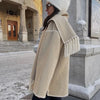 Pack Abrigo oversize de lana con bufanda a juego con bordado