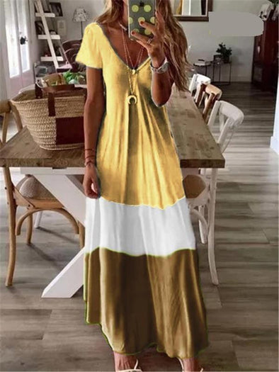 Vestido Mujer Amarillo Casual Verano Largo Boho 2020