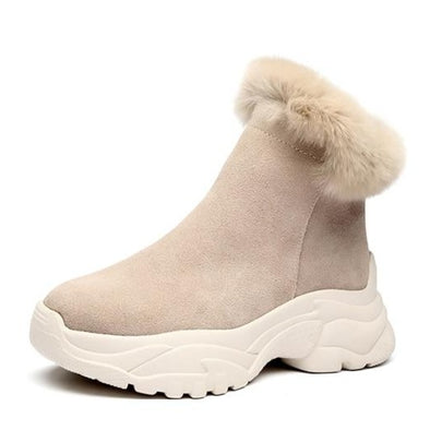 Short Plush Snow Boots with Flat Platform 