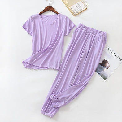 Pijamas para Mujer de Otoño Manga Corta Sueltas