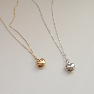 Fine Silver and Gold Heart Design Necklace