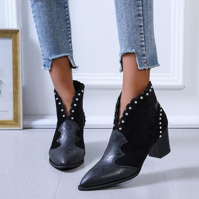 Cowboy Ankle Boots with Studs