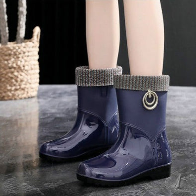 Rain Boots for Women Waterproof Low Heel 