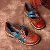 Zapatos Gracosy Plano De Cuero Genuino Colorido