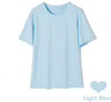 Florydays Camisetas S2 Azul Claro / S Camisetas Básicas Anchas Unicolor