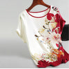 Florydays Camisetas S2 Blusas De Seda Saten Con Impresiones Florales