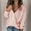 Florydays Jerseys/Sudaderas S2 Rosa / S Suéter de Otoño para Mujer de Ganchillo Cuello en V