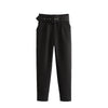 Florydays PANTALONES S2 Negro / XS / España Pantalones Tobilleros para Mujer Cintura Alta con Cinturón