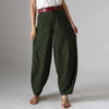 Florydays PANTALONES S2 Verde Ejército / S Pantalones Casuales de Mujer Cintura Alta Lisos Pierna Ancha